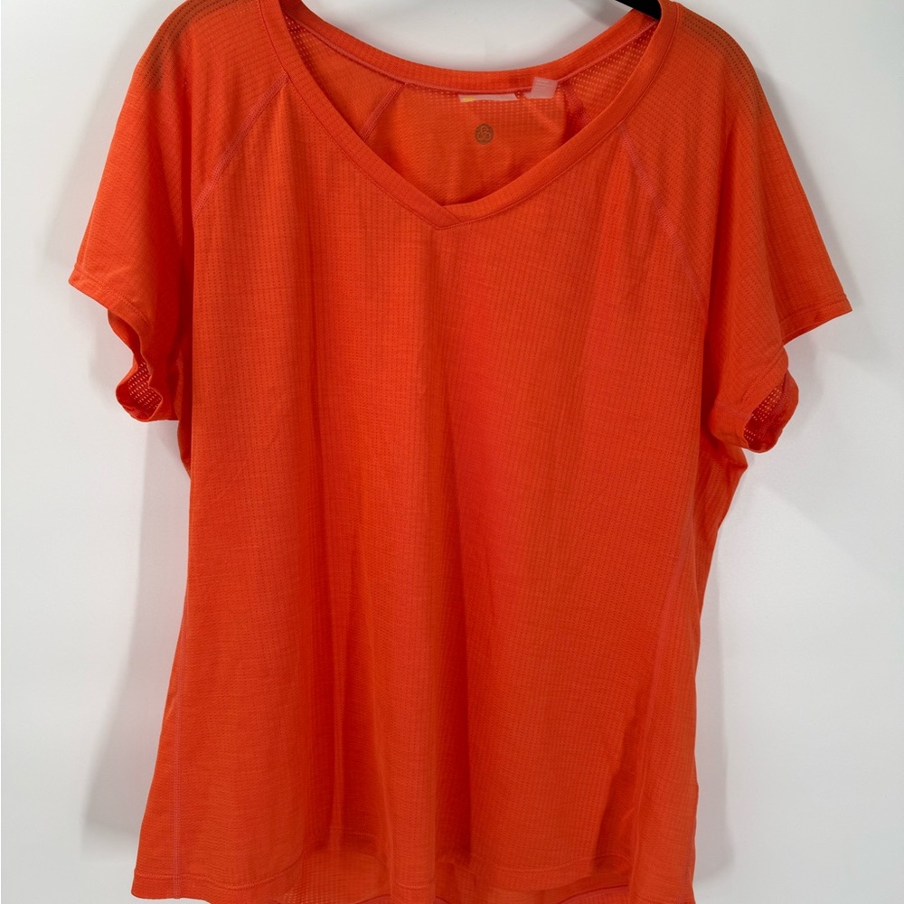 Zella Mesh Performance V-Neck Tee – Orange – Women’s XL
